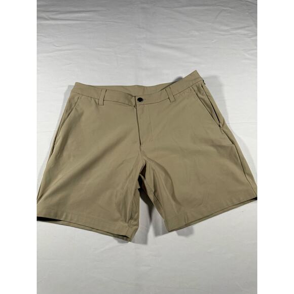 Lululemon Men’s Commission Shorts 9” Khaki Tan Size 33 Classic Fit - Picture 1 of 6